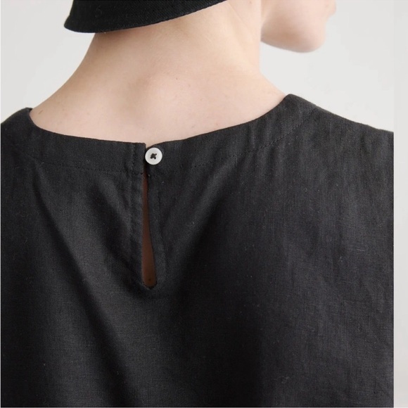 Quince Black European Linen Sleeveless Top size Large - Picture 5 of 15